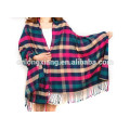100% algodón Plaid estilo al por mayor precio de fábrica escocés Pashmina bufanda bufanda para las mujeres